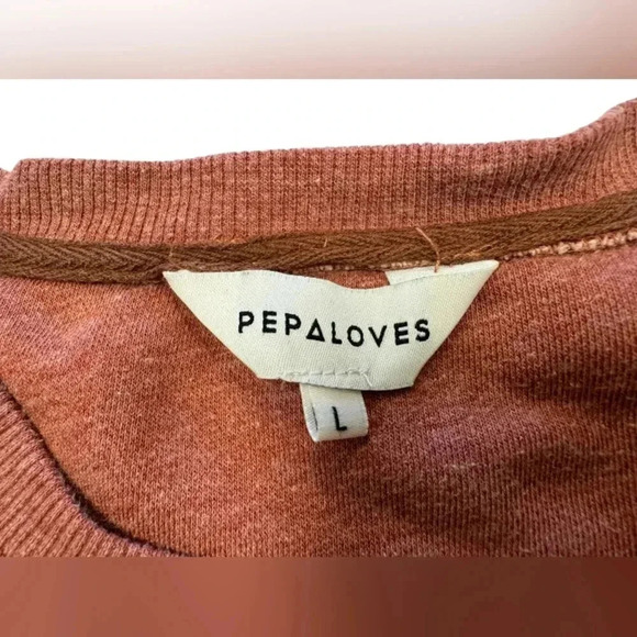 Pepaloves Sweater Patchwork Anthropologie Crewneck Brick Colour  Size Large - Picture 8 of 9
